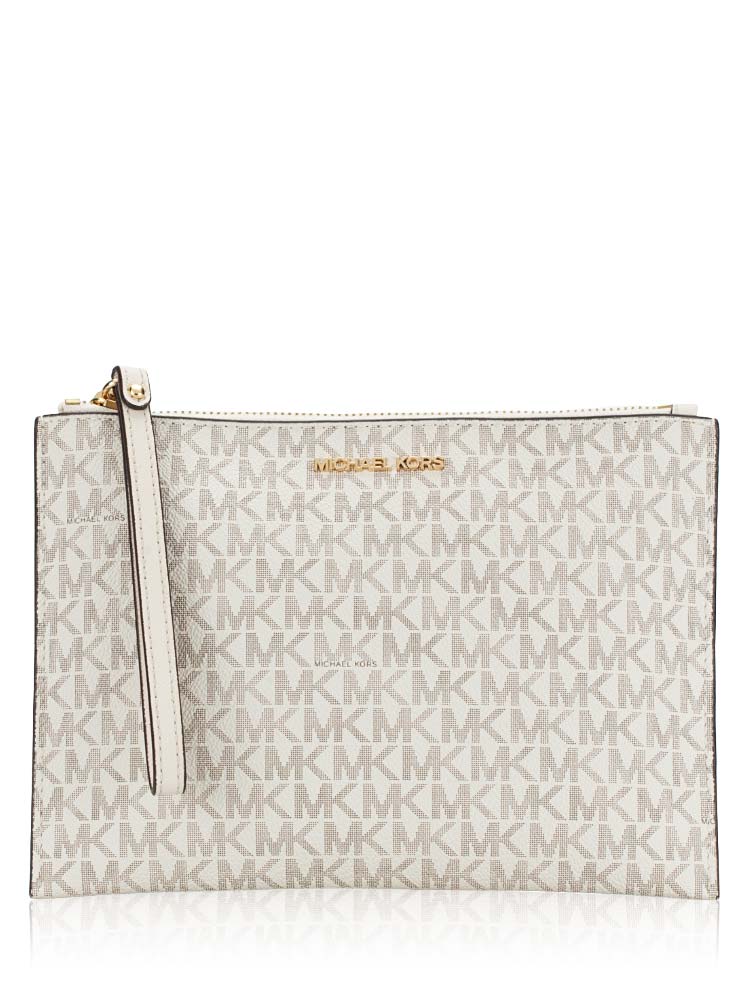 Jet Set Travel Signature XL Zip Wristlet Light Cream Multi