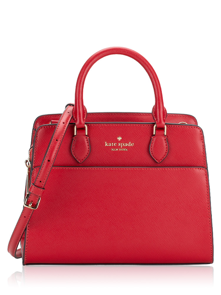 Madison Saffiano Small Satchel Candied Cherry