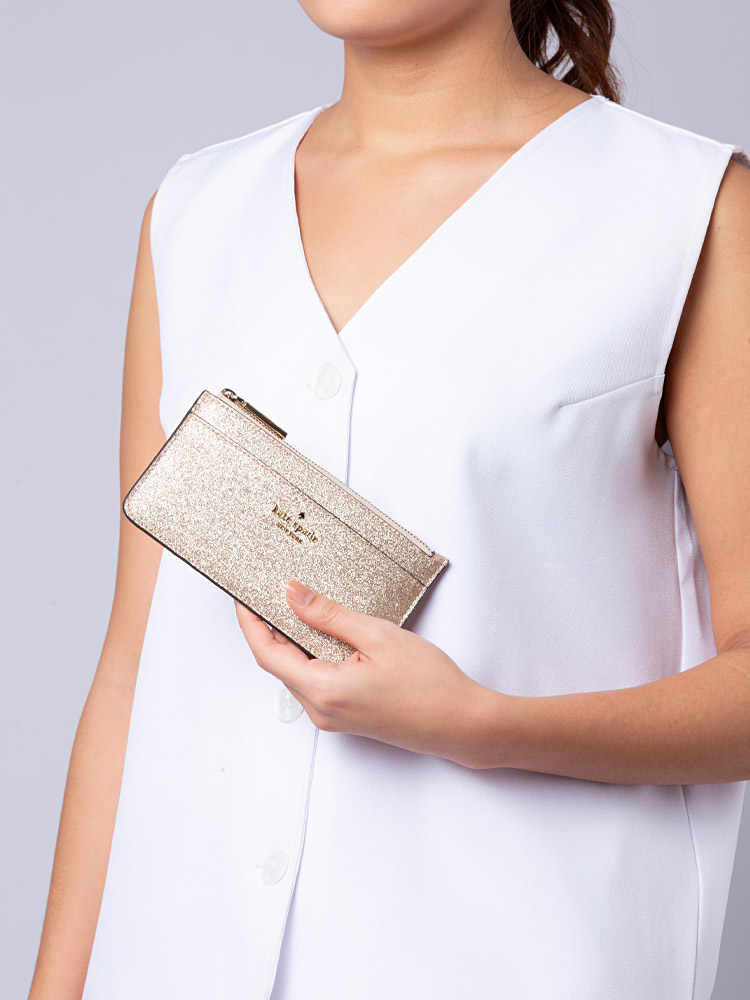 Glimmer Boxed Large Slim Card Holder Gold