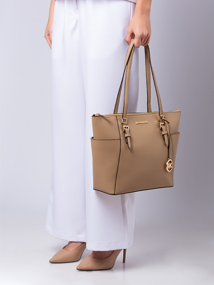 Charlotte Large Zip Tote Camel