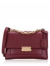 Cece Medium Flap Leather Shoulder Bag Dark Cherry