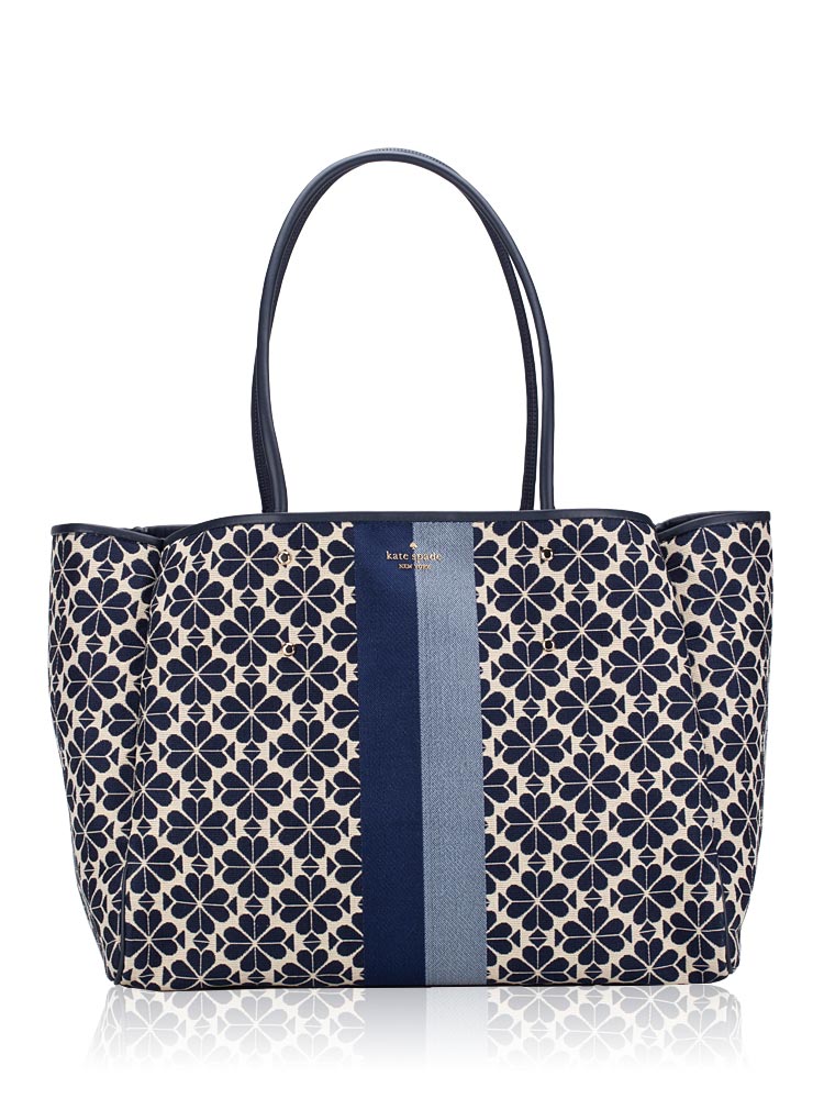 Everything Spade Flower Jacquard Large Tote Blue Multi