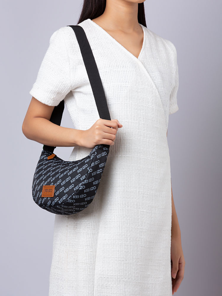 Monogram Sport Nylon Shoulder Bag Black