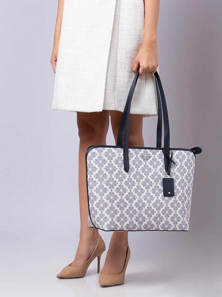 Signature Spade Flower Large Tote Navy Multi