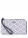 Lucy Spade Flower Medium L-Zip Wristlet Navy Multi