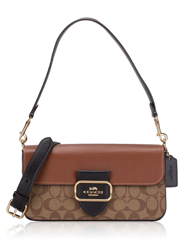 CE560 Signature Colorblock Morgan Shoulder Bag Khaki Multi