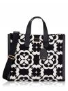 Spade Flower Monogram Manhattan Chenille Large Tote Black Multi