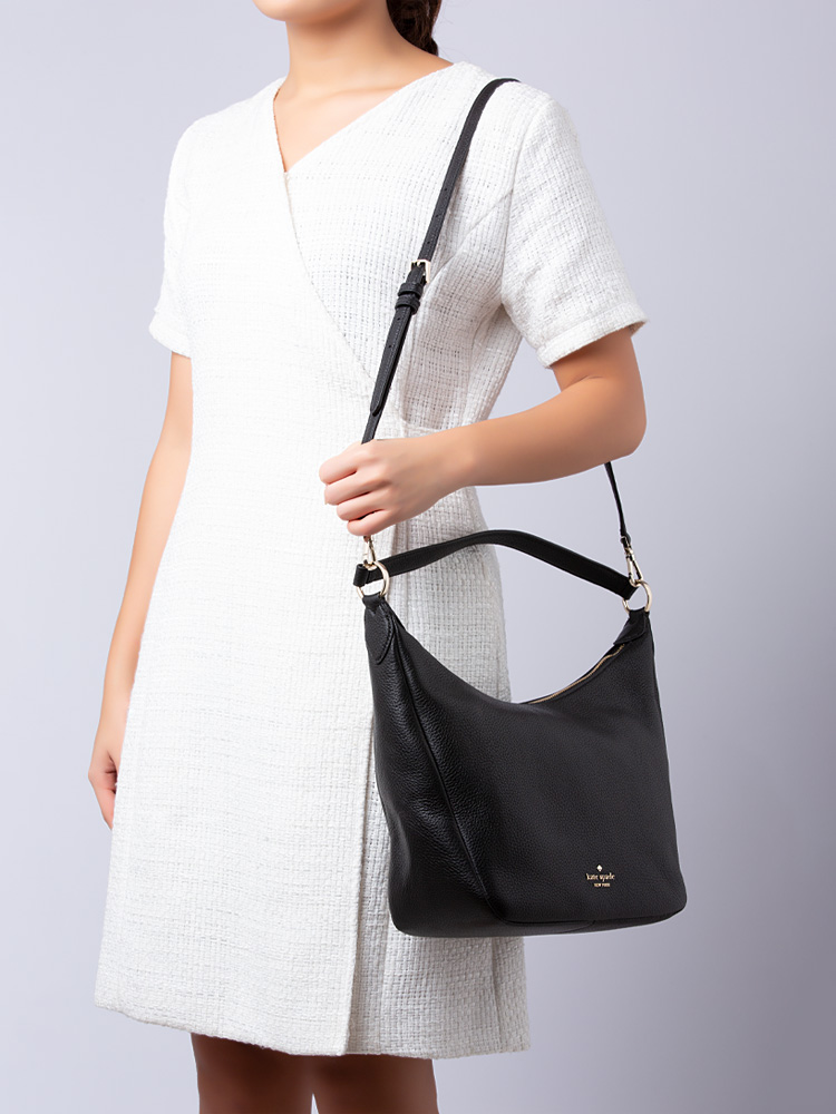 Leila Leather Shoulder Bag Black