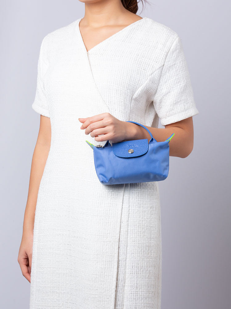 Le Pliage Green Pouch With Handle Bleuet