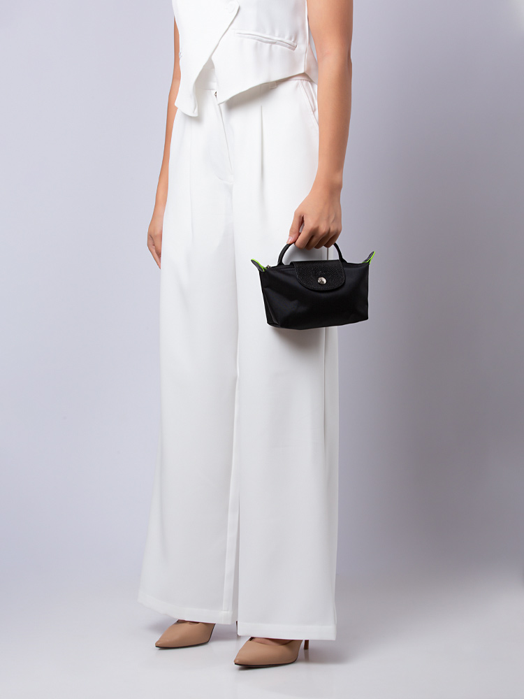 Le Pliage Green Pouch With Handle Noir