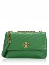 Kira Chevron Small Convertible Shoulder Bag Basil