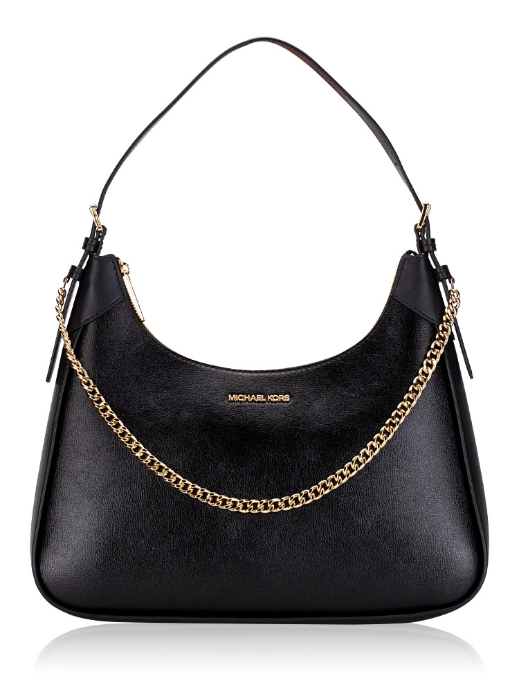 Wilma Leather Large Chain Shoulder Black