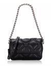 H949L01RE22 Pillow Quilted Leather Small Shoulder Crossbody Bag Black