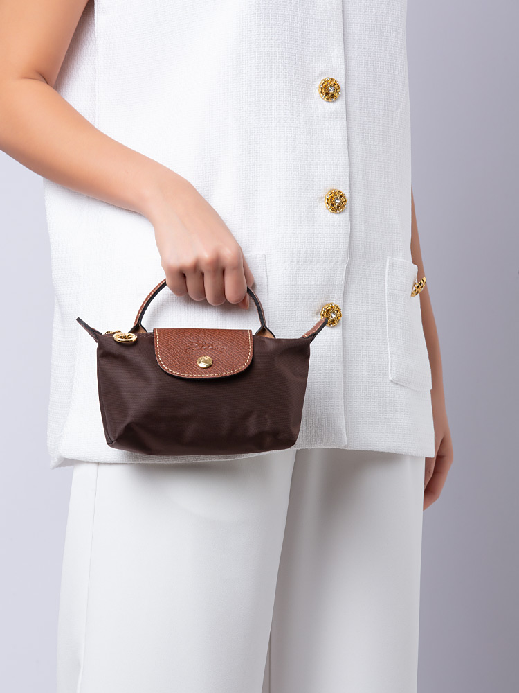 Le Pliage Original Pouch With Handle Ebony
