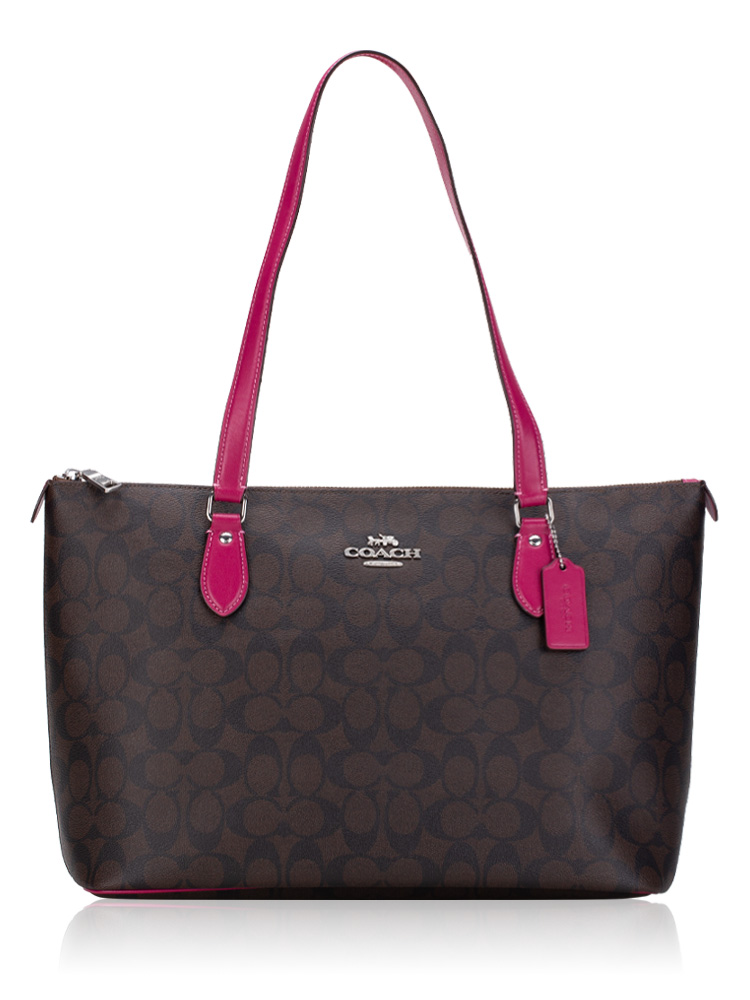 CH504 Signature Gallery Tote Brown Bright Violet