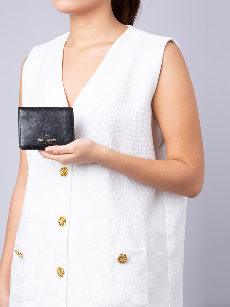 Madison Saffiano Small Bifold Wallet Black