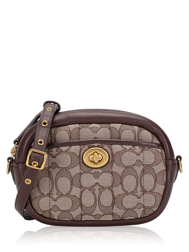 C5275 Signature Jacquard Quilting Small Camera Bag Oak Maple Gold