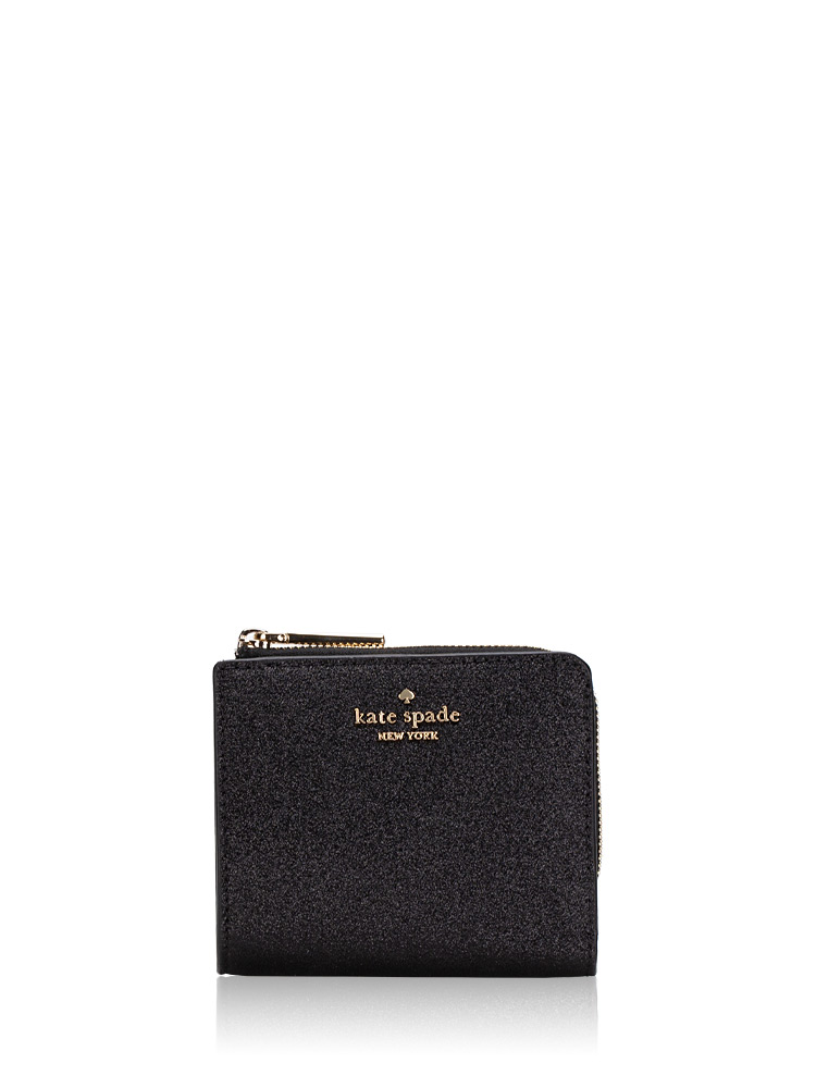 Glimmer Glitter Boxed Small L Zip Wallet Black