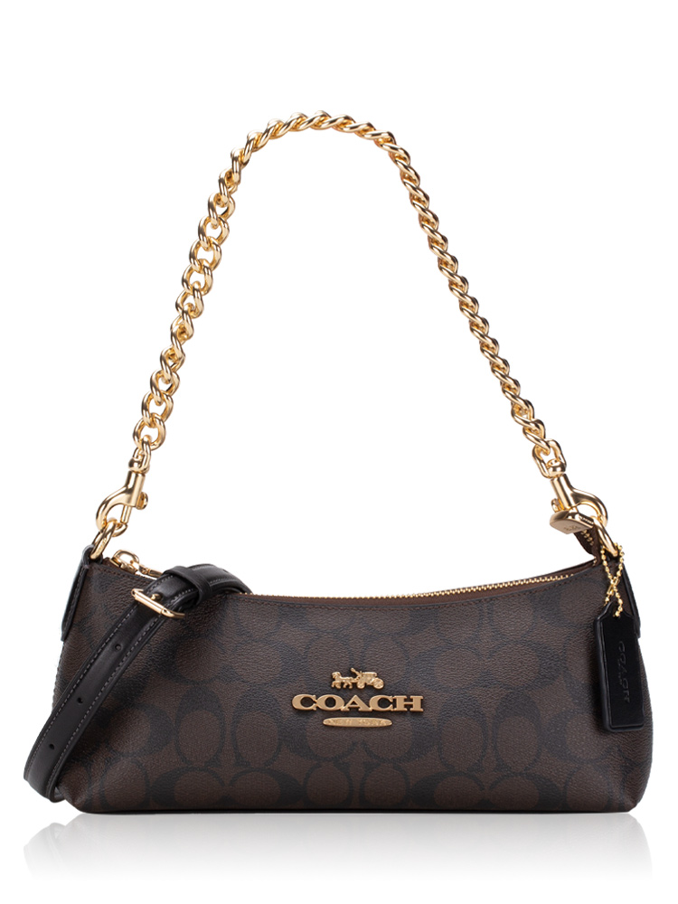 CL405 Signature Charlotte Shoulder Bag Brown Black