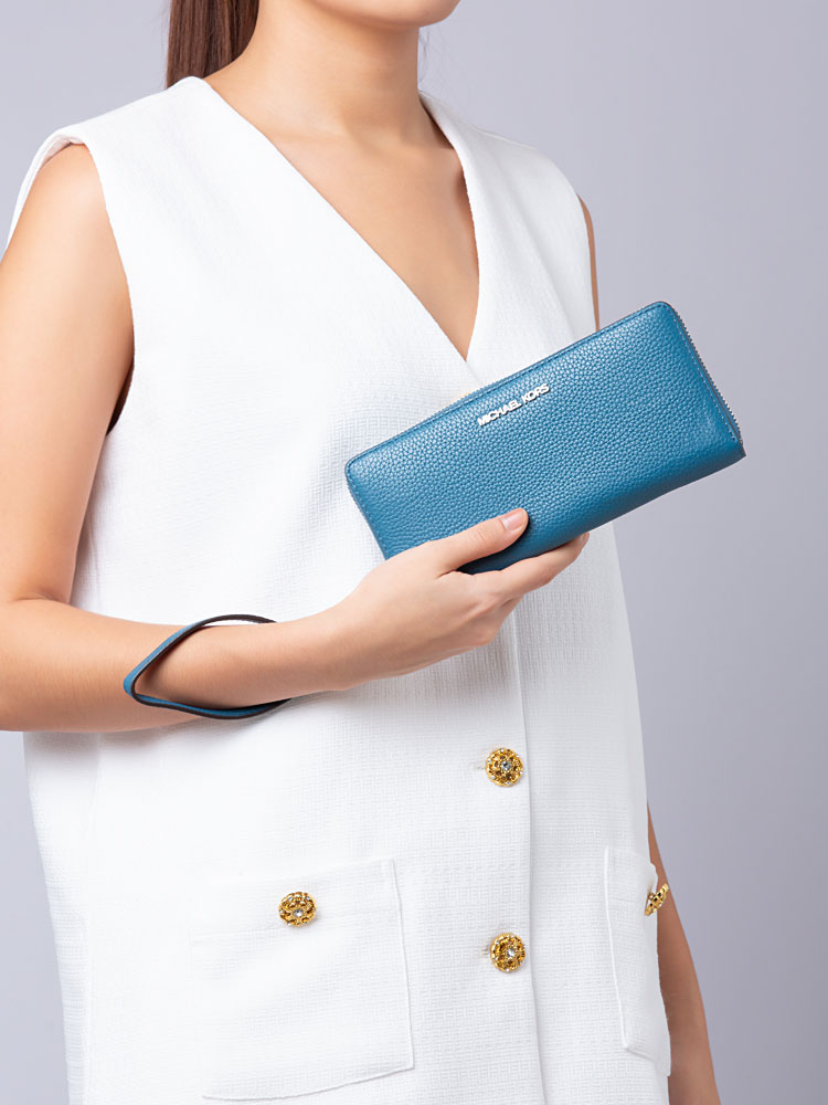 Jet Set Travel Leather Large Continental Wallet Teal