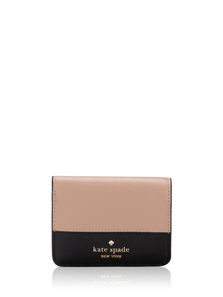 Madison Colorblock Saffiano Small Bifold Wallet Toasted Hazelnut