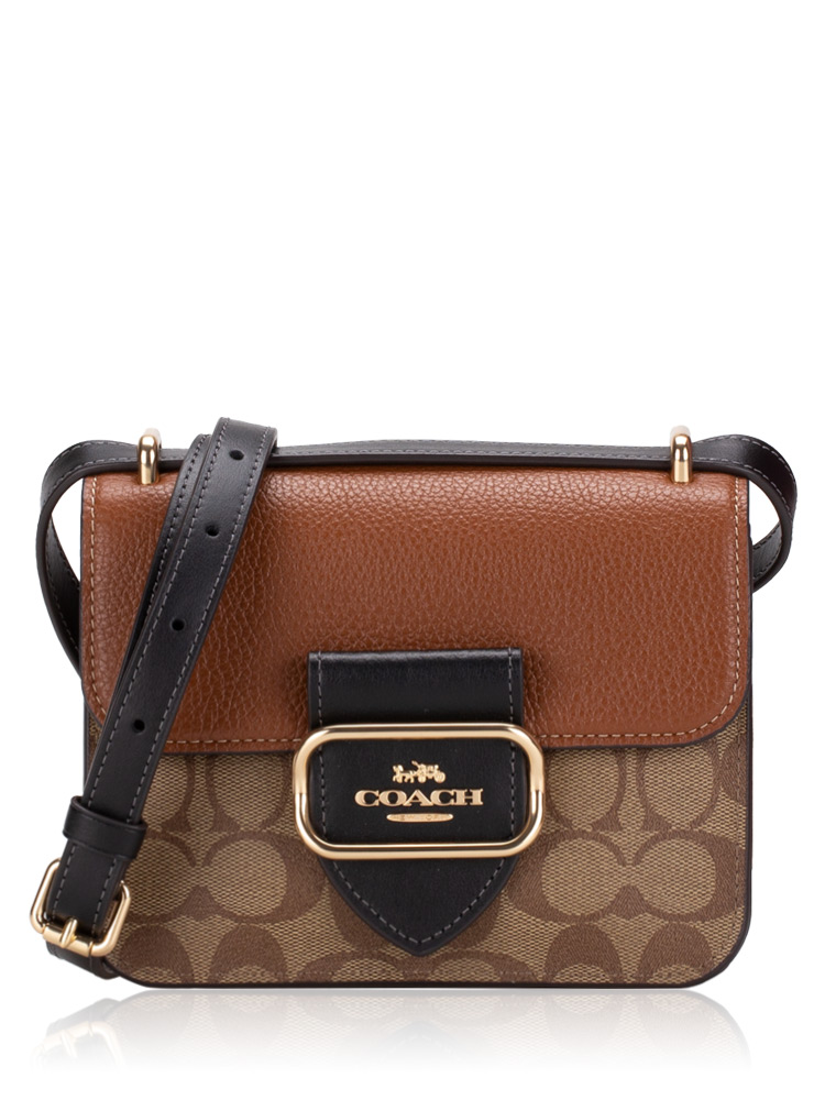 CL462 Signature Morgan Colorblock Square Crossbody Khaki Multi