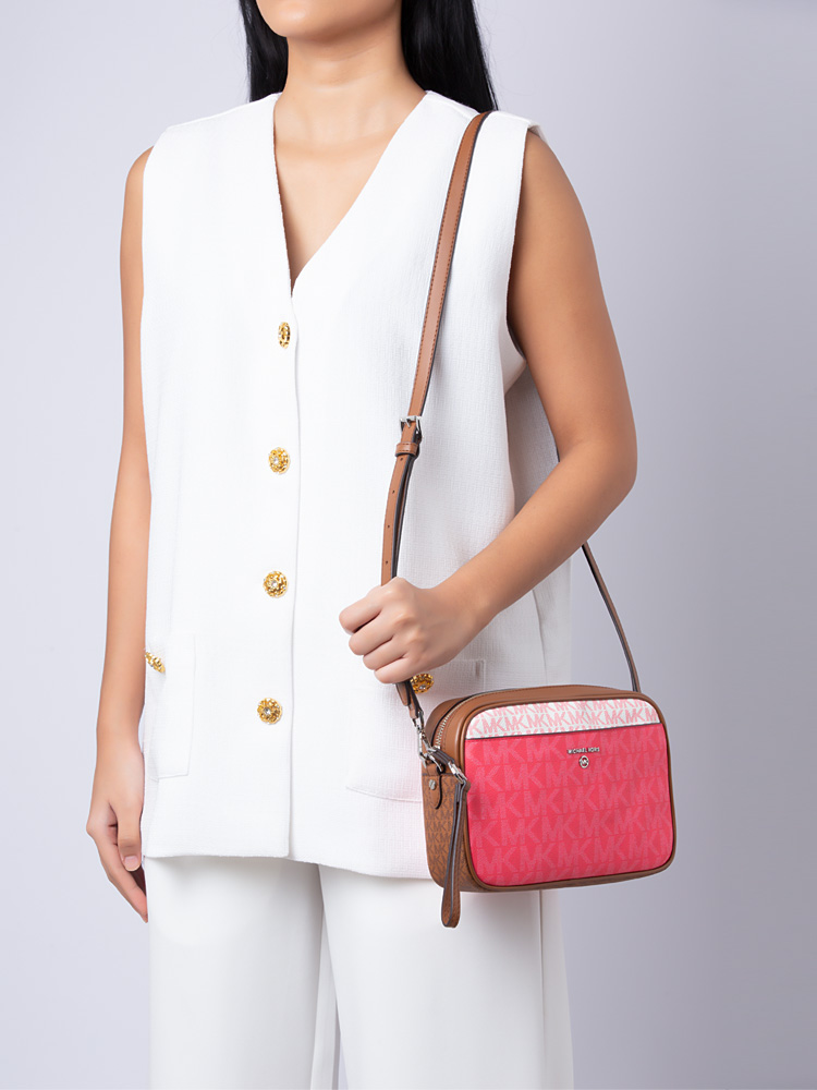 Jet Set Charm Signature Large Camera Crossbody Geran Multi