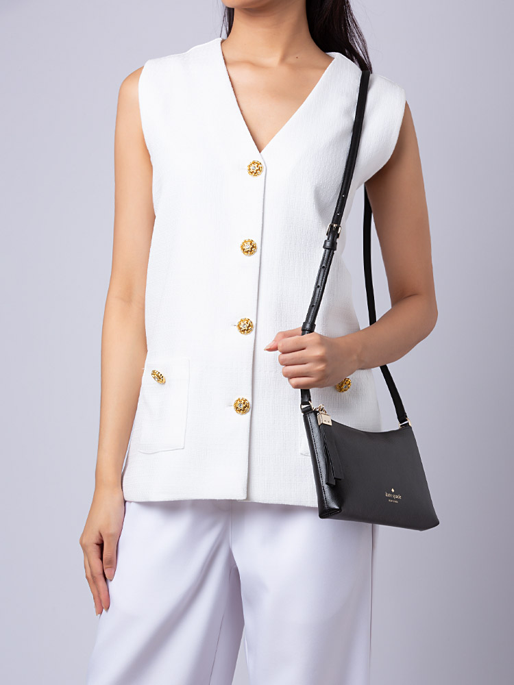Sadie Saffiano Crossbody Black