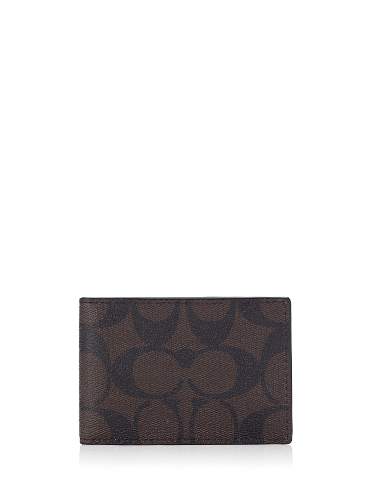 Men CM166 Signature Compact Billfold Mahogany Black