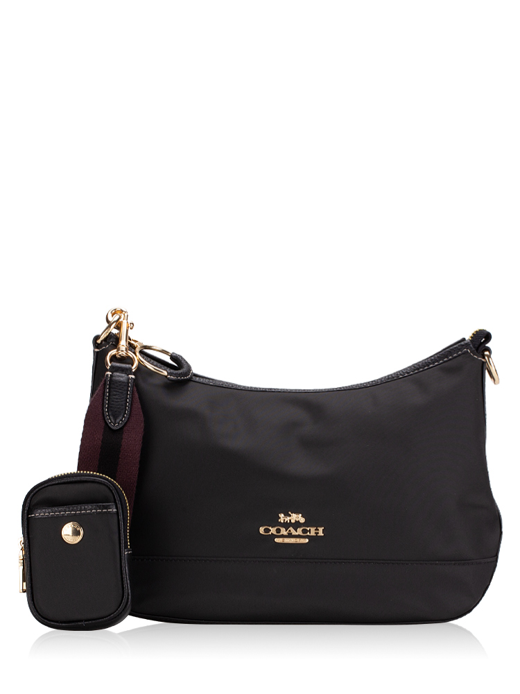 CA205 Ellis Nylon Shoulder Bag Black Gold