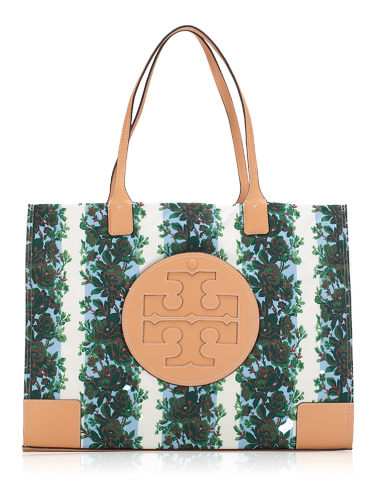 Ella Printed Tote Rayure Fleurie