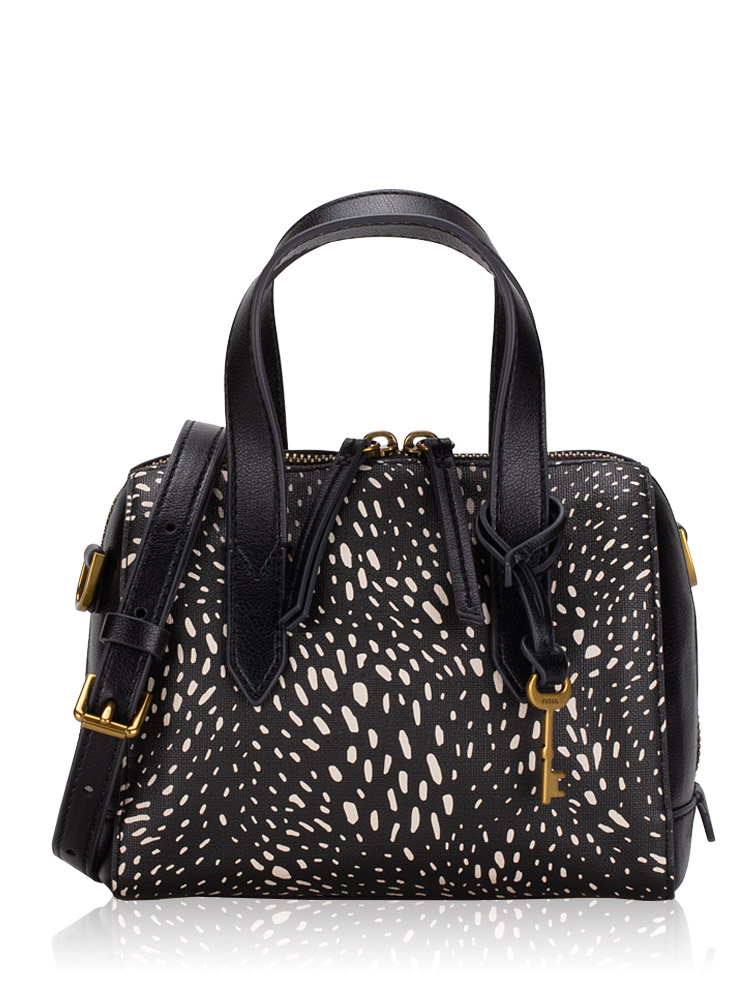SHB3117643 Sydney Mini Satchel Black Cheetah
