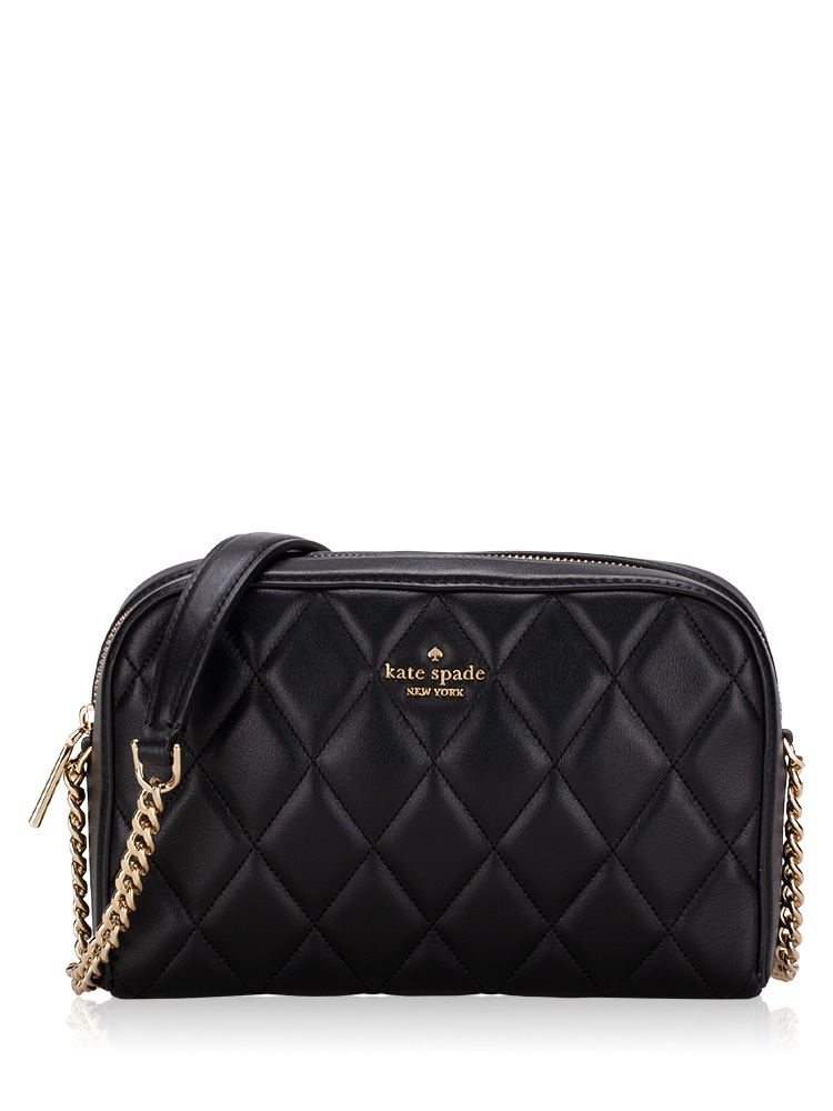 Carey Smooth Quilted Mini Camera Bag Black