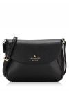 Monica Leather Mini Flap Crossbody Bag Black