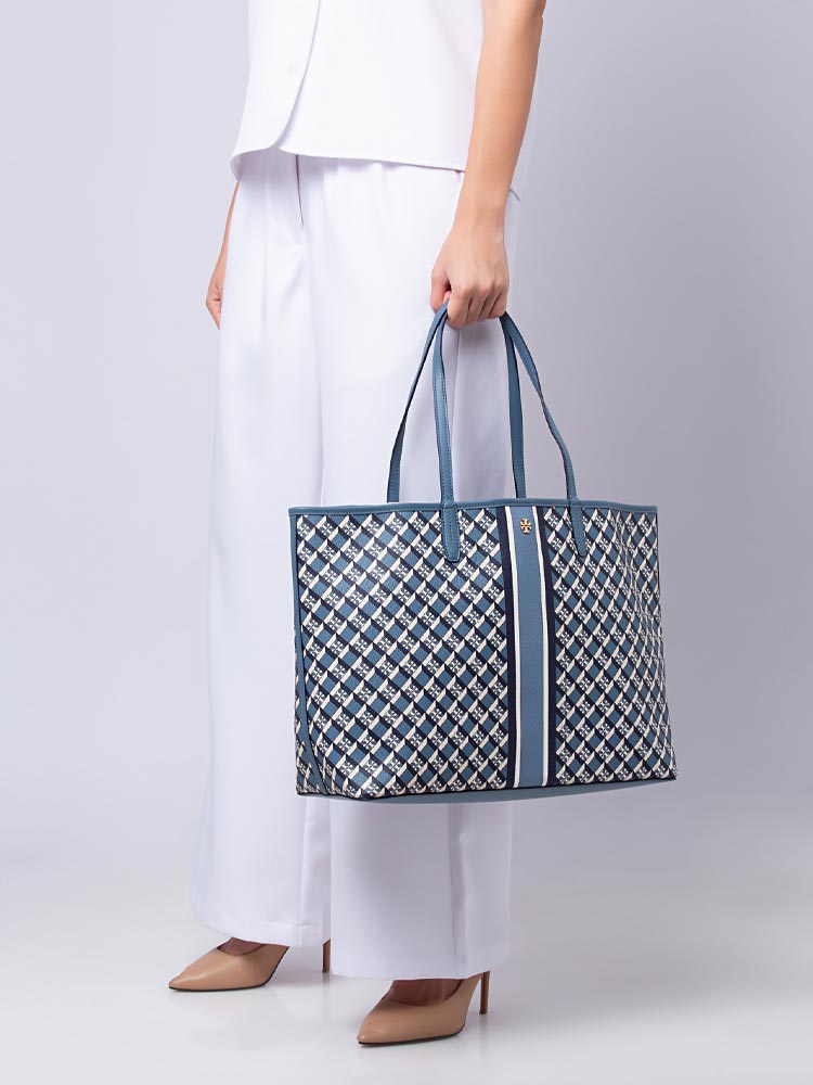 Geo Logo Stripe Tote Navy