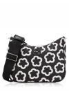 Nylon Printed The Flower Web Convertible Crossbody Black Ivory 