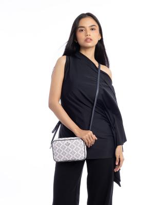 Signature Spade Flower Mini Camera Crossbody Bag Navy Multi