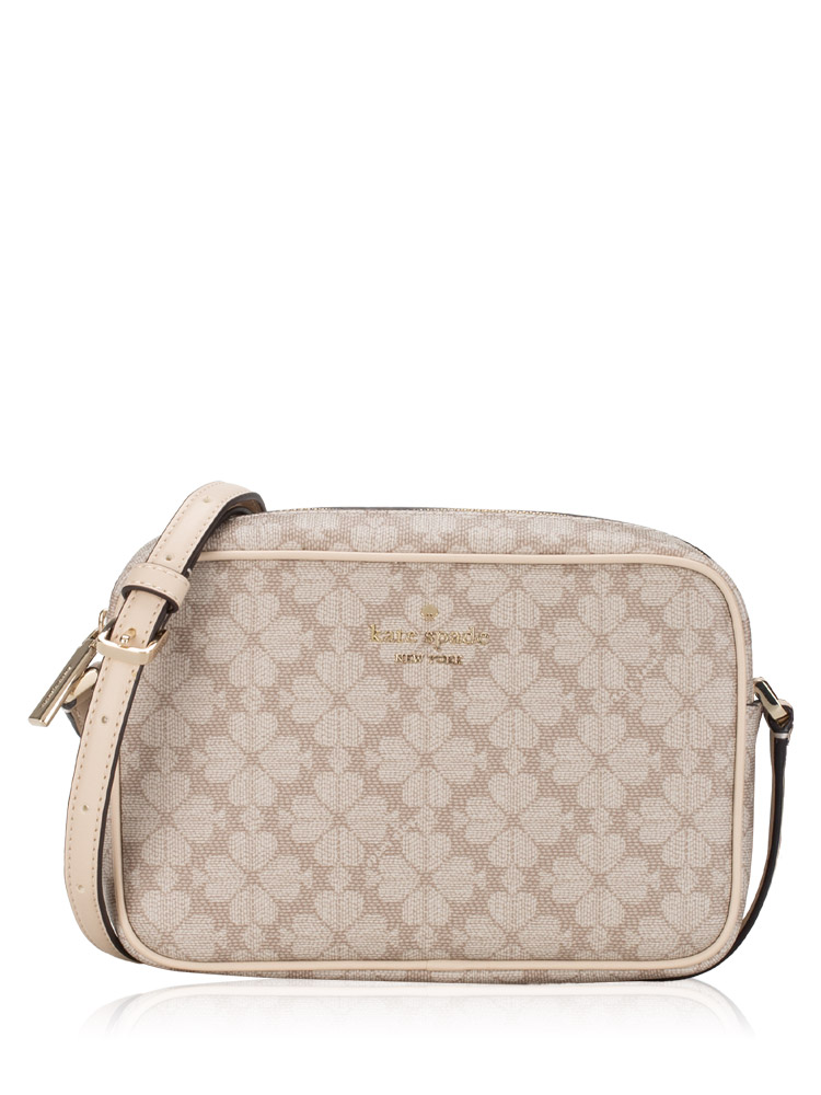 Signature Spade Flower Mini Camera Bag Dark Beige