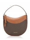 Signature Dover Large Half Moon Shoulder Bag Brown