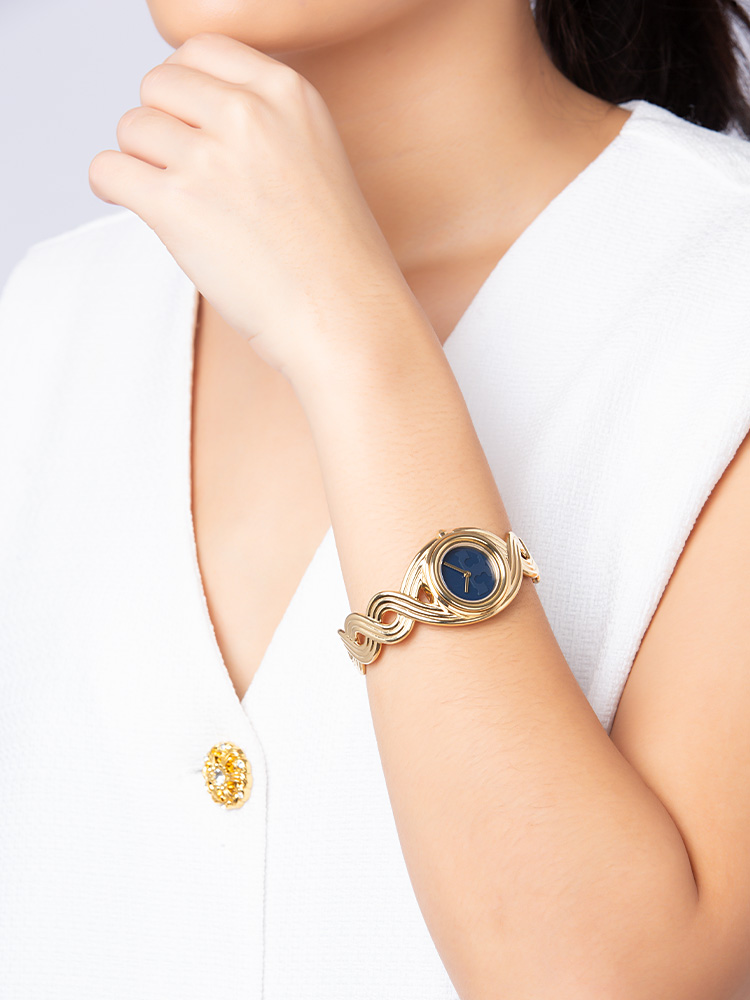 TBW6213 Miller Braided Cuff Bracelet Watch Gold