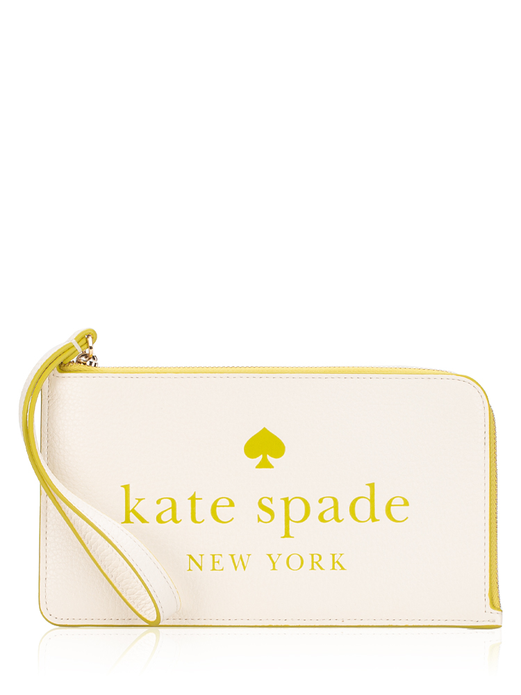 Lucy Embossed Logo Medium L Zip Wristlet Meringue multi