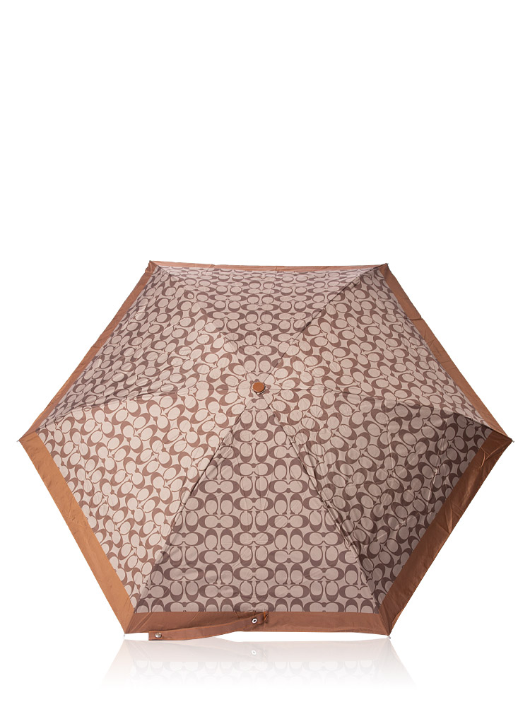 C4322 Signature Mini Umbrella Khaki Saddle