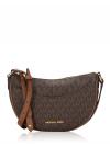 Signature Dover Small Half Moon Crossbody Brown
