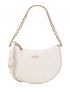 Carey Smooth Quilted Leather Zip Top Crossbody Parchment