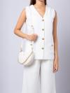 Carey Smooth Quilted Leather Zip Top Crossbody Parchment