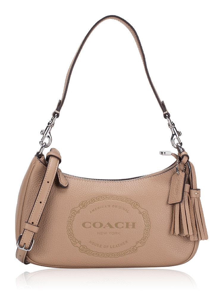CM084 Teri Heritage Leather  Shoulder Bag Taupe