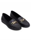 Reed Loafer Faux Leather Shoes Black Sz 6.5