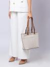 Signature Bedford Medium Top Zip Pocket Tote Vanilla Acorn Gold