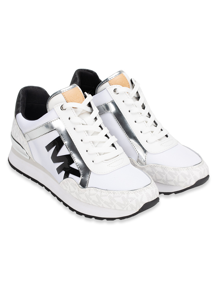 Maddy Two Tone Logo Trainer Bright White Sz 7.5