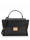 Signature Whitney Medium Flap Top Handle Satchel Black